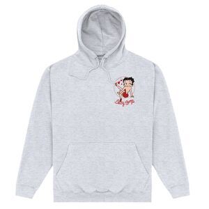Betty Boop Unisex Adult Strike A Pose Hoodie / Heather Grey